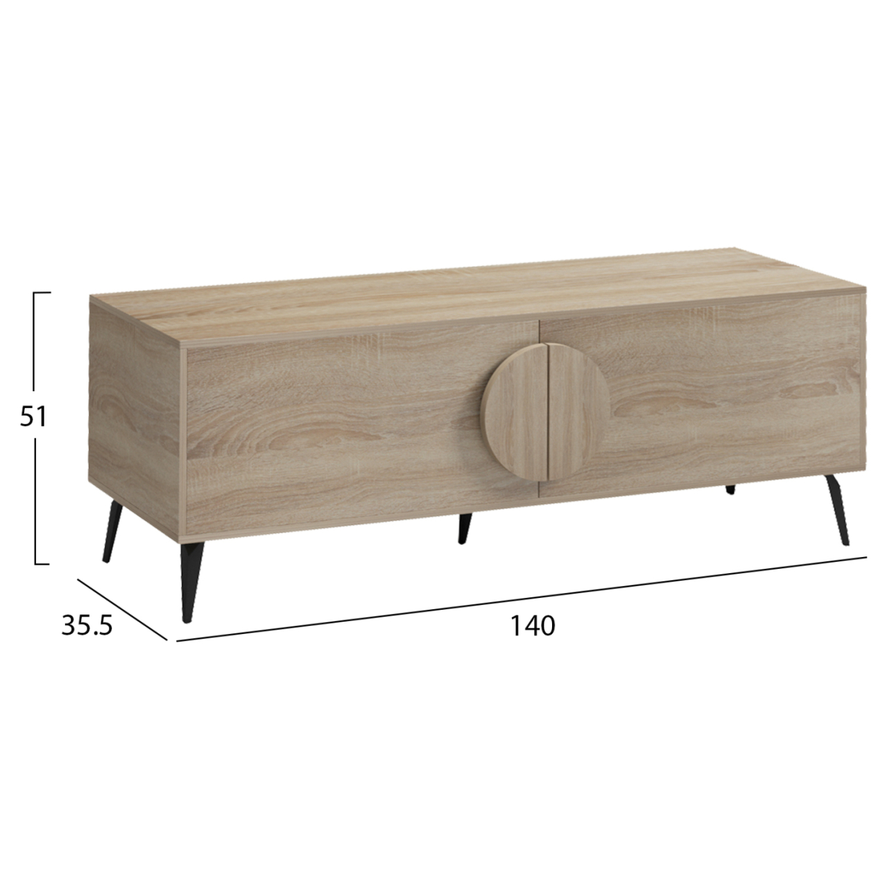 TV FURNITURE SAVORE HM18369.01 MELAMINE IN SONAMA 140Χ35.5Χ51Hcm. [2]