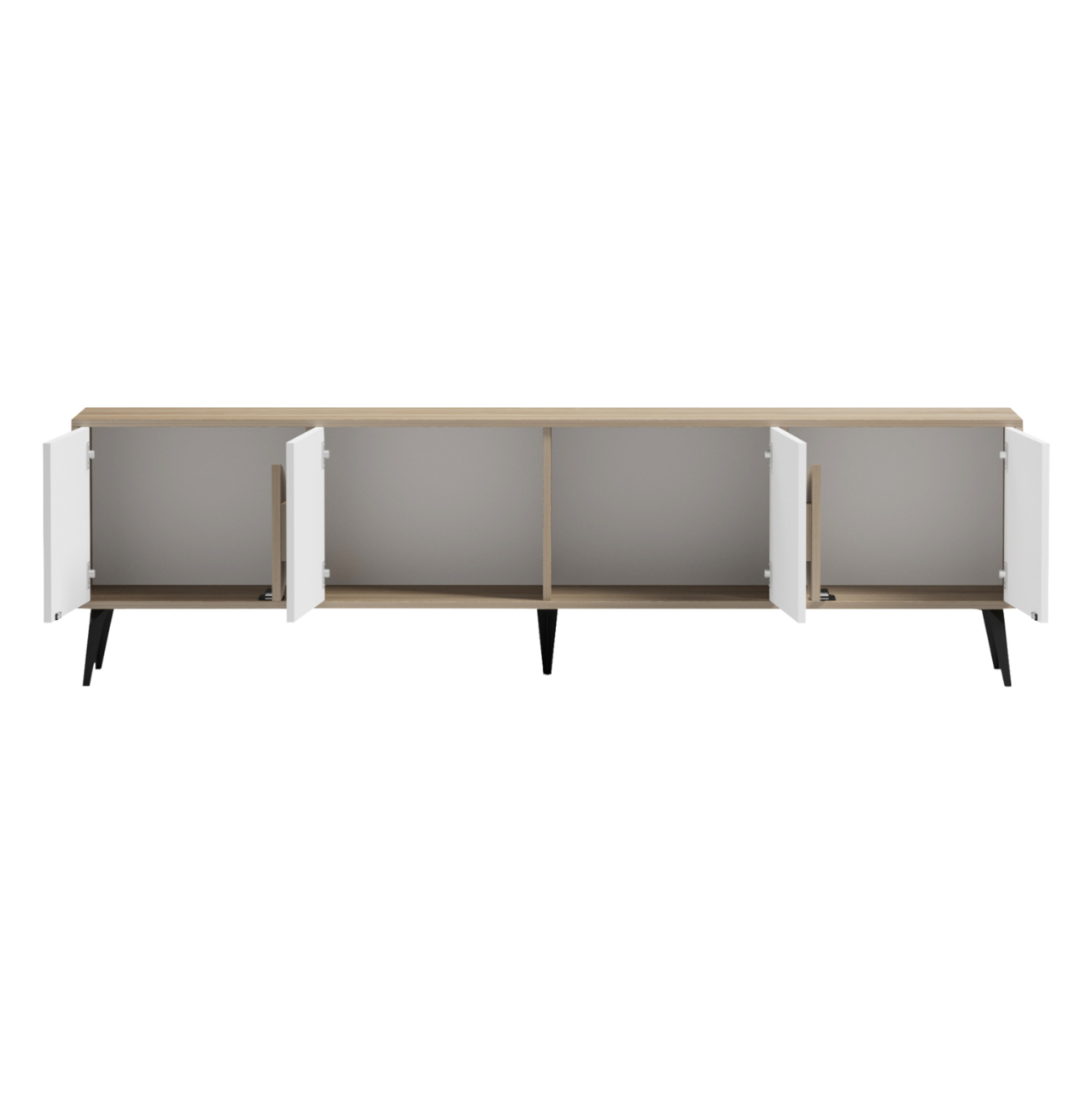 TV FURNITURE SAVORE HM18370.11 MELAMINE SONAMA-WHITE 180Χ35.5Χ51Hcm. [4]