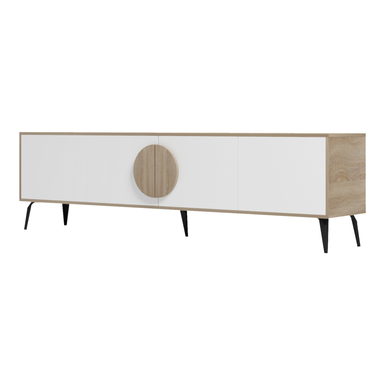 TV FURNITURE SAVORE HM18370.11 MELAMINE SONAMA-WHITE 180Χ35.5Χ51Hcm. [5]