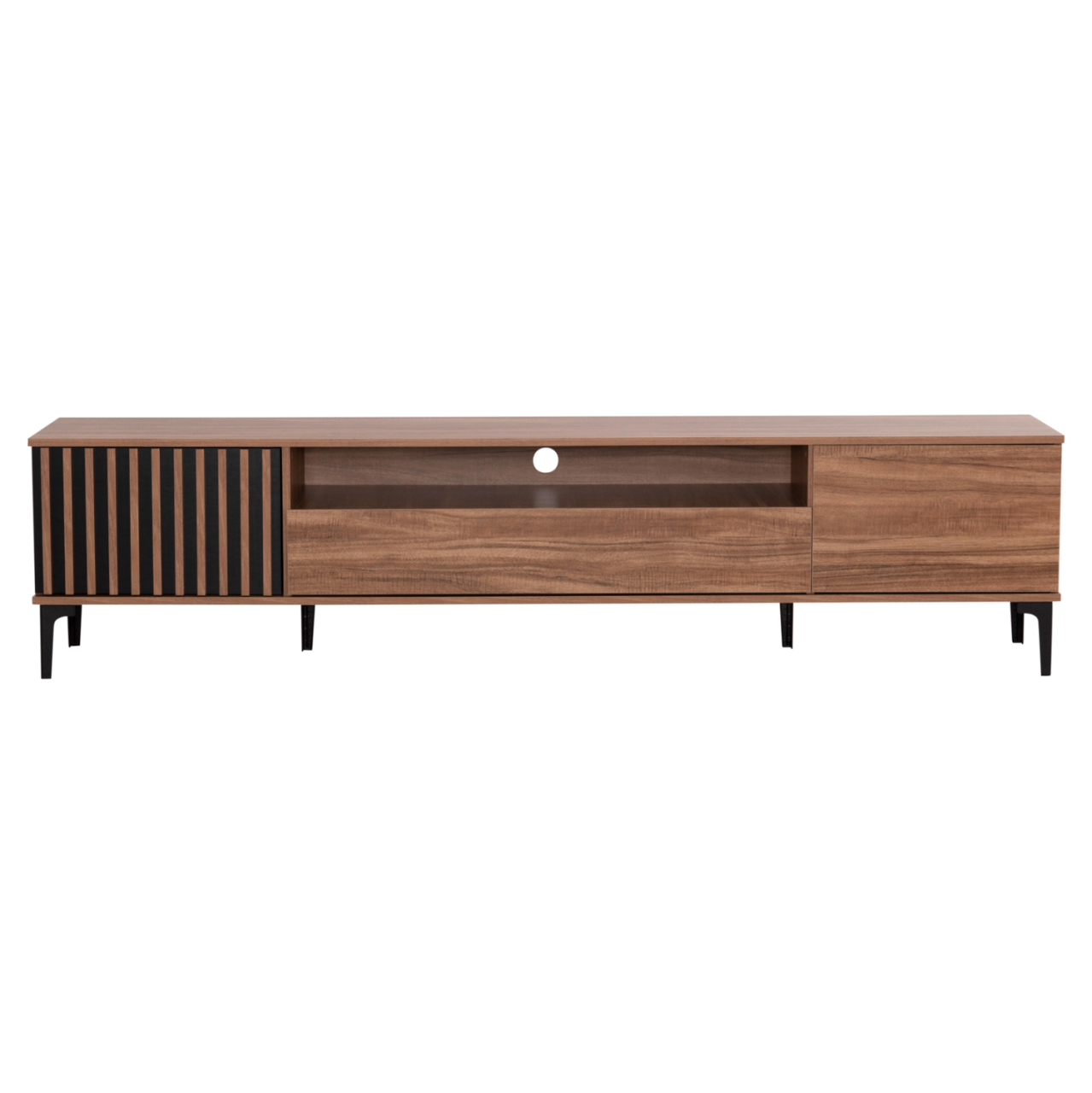 TV FURNITURE SERIES HARRY HM18008.01 MELAMINE IN NATURAL WOOD COLOR AND BLACK 200x40x47,5Hcm. [3]