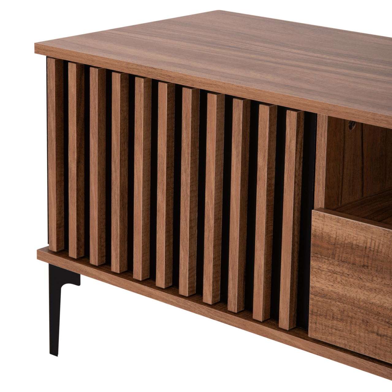 TV FURNITURE SERIES HARRY HM18008.01 MELAMINE IN NATURAL WOOD COLOR AND BLACK 200x40x47,5Hcm. [9]