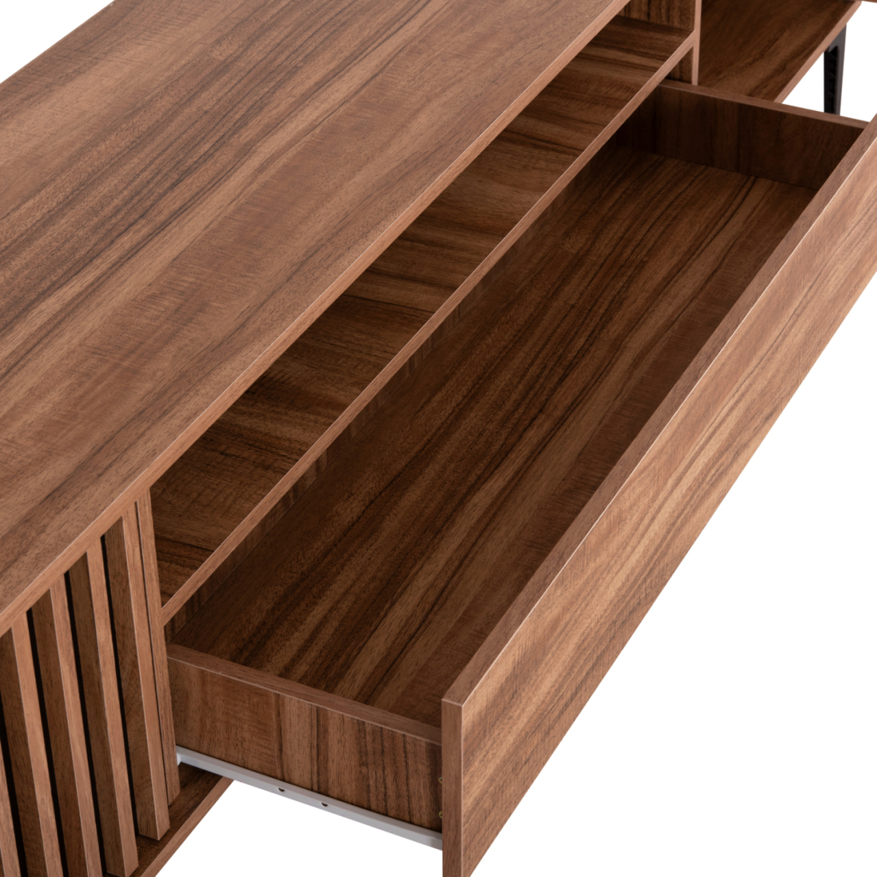 TV FURNITURE SERIES HARRY HM18008.01 MELAMINE IN NATURAL WOOD COLOR AND BLACK 200x40x47,5Hcm. [6]