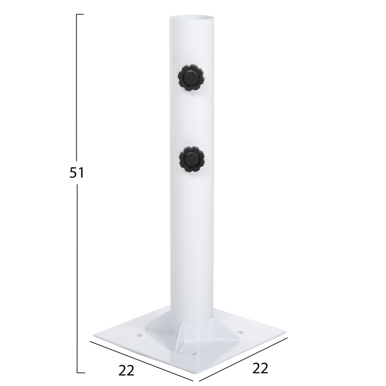 UMBRELLA BASE Φ60mm x 51Hcm.METAL GROUND BOLT FOR POLE UP TO Φ60mm FB96011 WHITE [2]