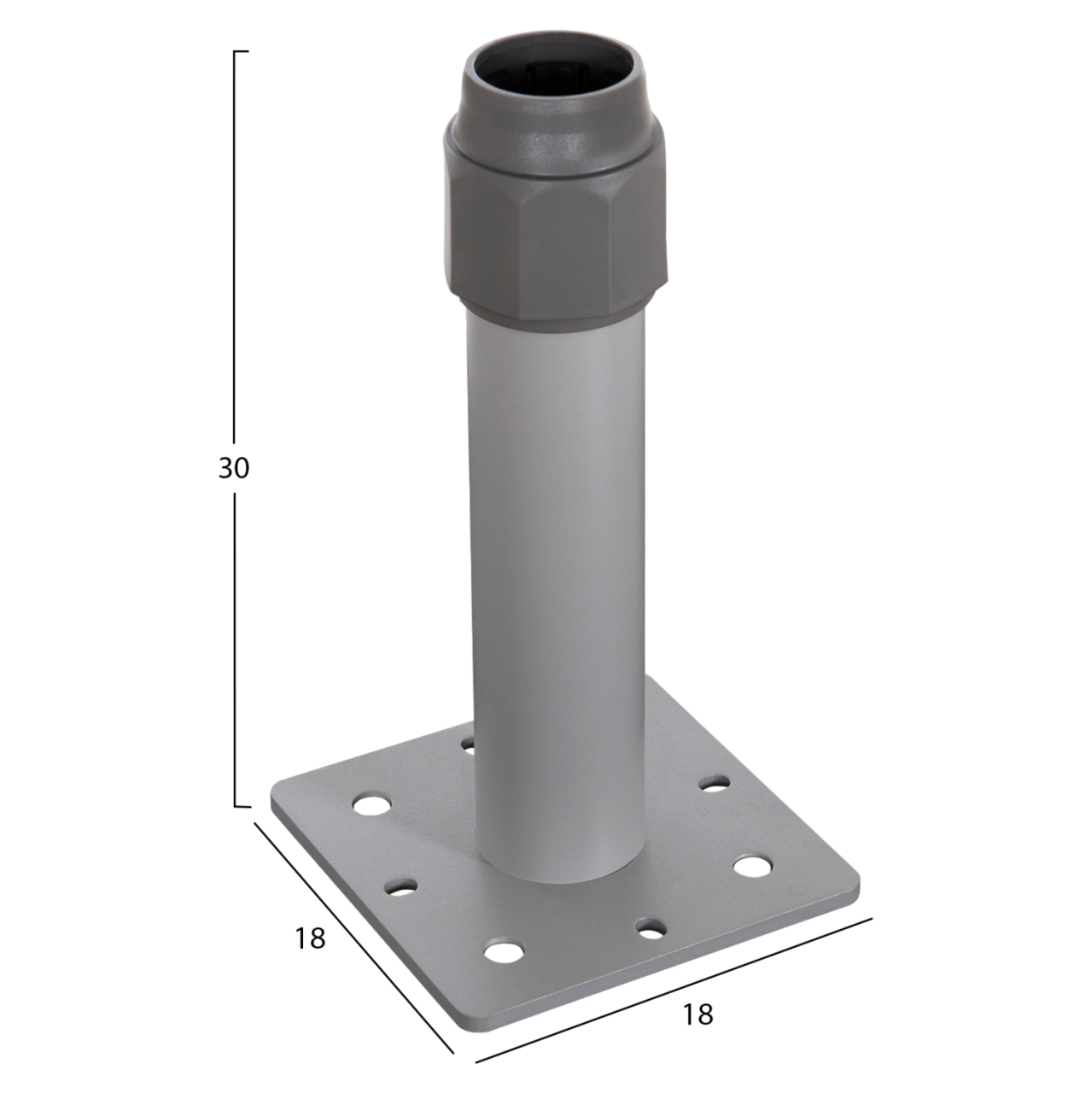 UMBRELLA BASE HM6607.01 ANODIZED ALUMINUM 18x18x30Hcm. [2]