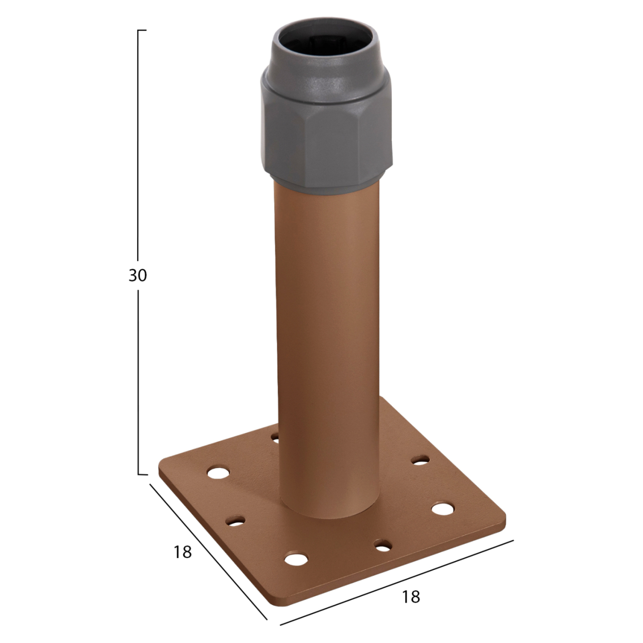 UMBRELLA BASE HM6607.02 HEAT TRANSFER ALUMINUM 18x18x30Hcm. [2]