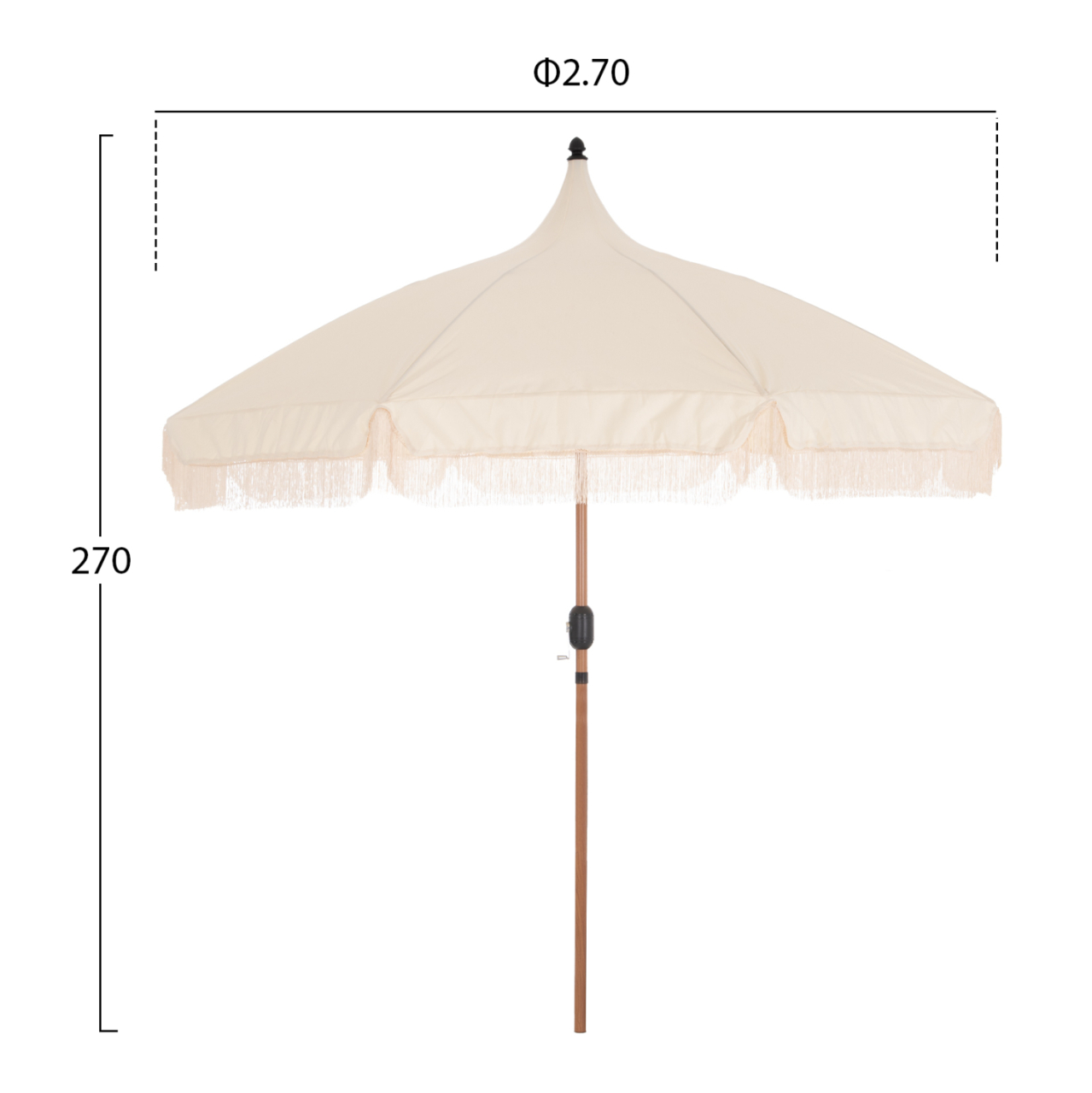 UMBRELLA LADIN HM6550 HEAT TRANSFER STEEL--ECRU SHADE Φ270x270Hcm. [2]