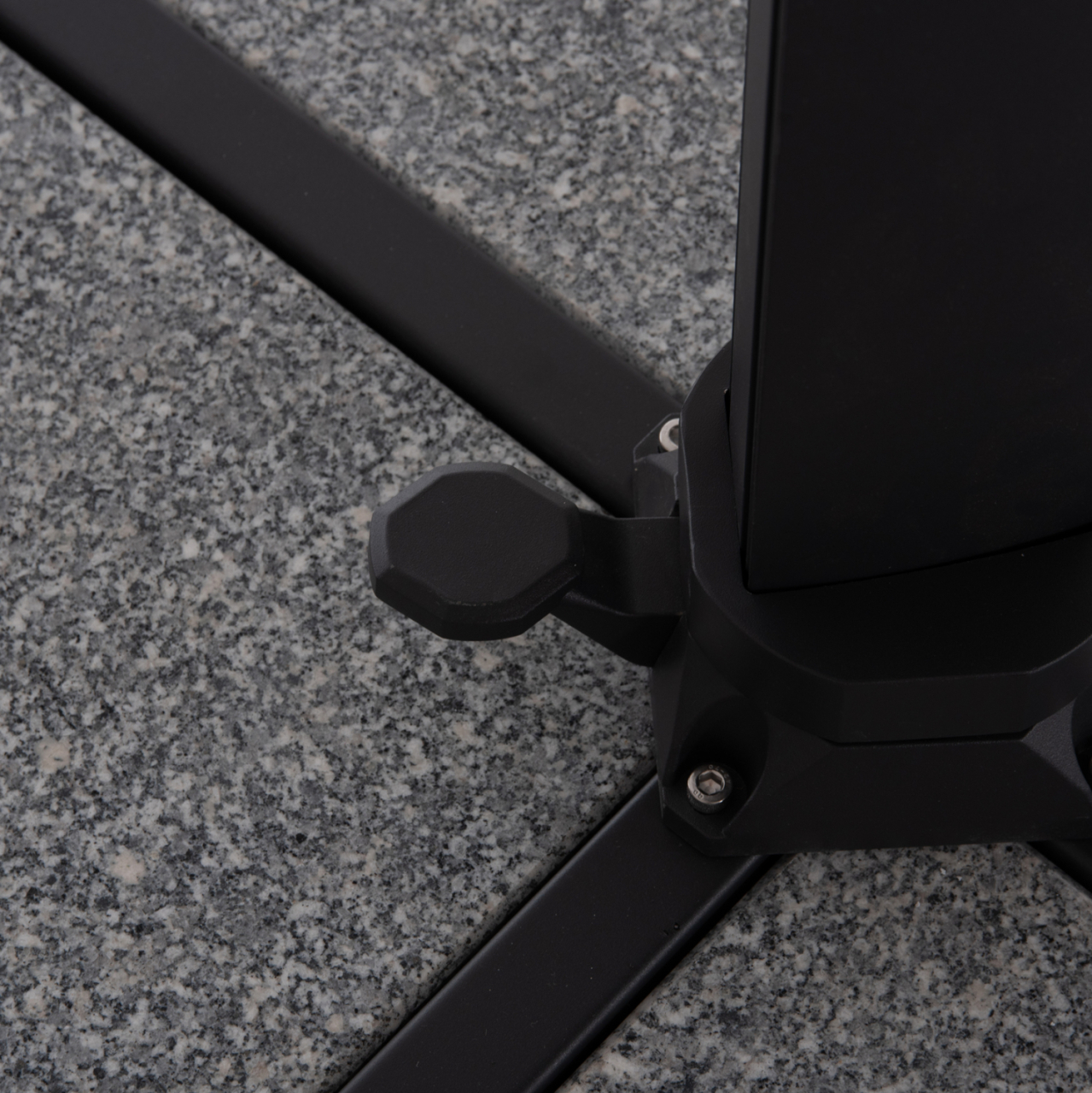 UMBRELLA WITH GROUND BASE SERIES CANNOPY (flower) HM21286.01 ALUMINUM and GRANITE--PENCIL GREY COLOR 2.38x2.2m [7]