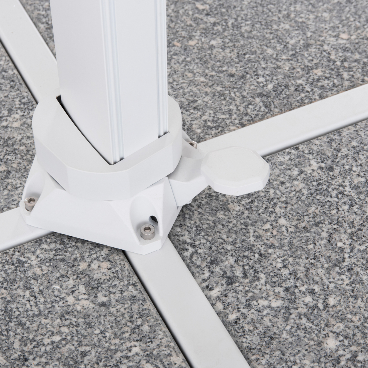 UMBRELLA WITH GROUND BASE SERIES CANNOPY (flower) HM21286.02 ALUMINUM and GRANITE--WHITE COLOR 2.38x2.2m [8]