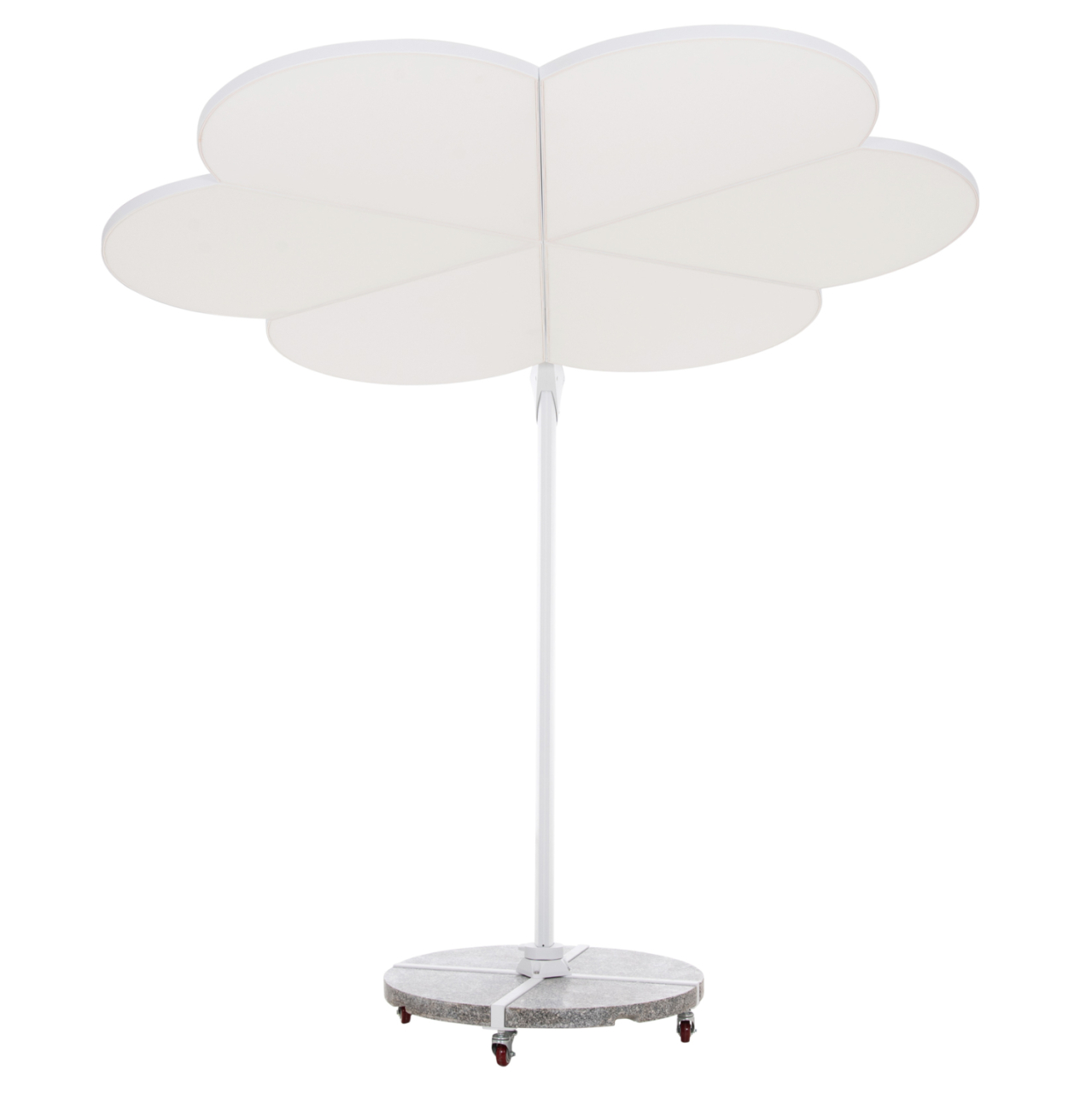 UMBRELLA WITH GROUND BASE SERIES CANNOPY (flower) HM21286.02 ALUMINUM and GRANITE--WHITE COLOR 2.38x2.2m [3]