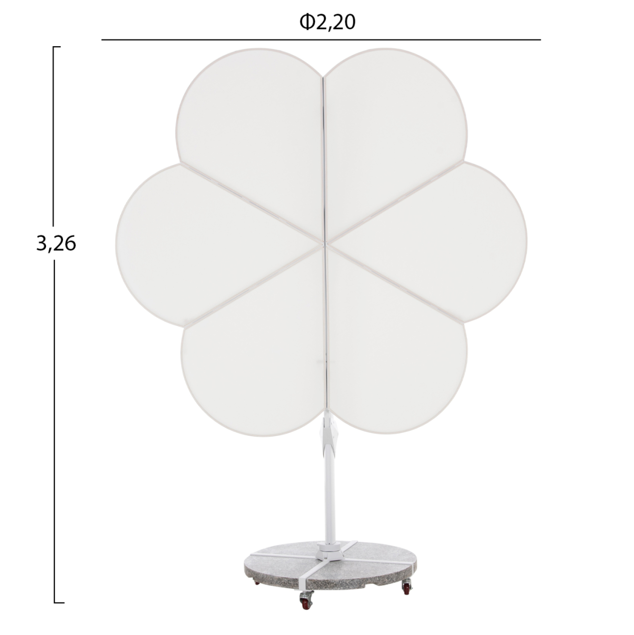 UMBRELLA WITH GROUND BASE SERIES CANNOPY (flower) HM21286.02 ALUMINUM and GRANITE--WHITE COLOR 2.38x2.2m [2]