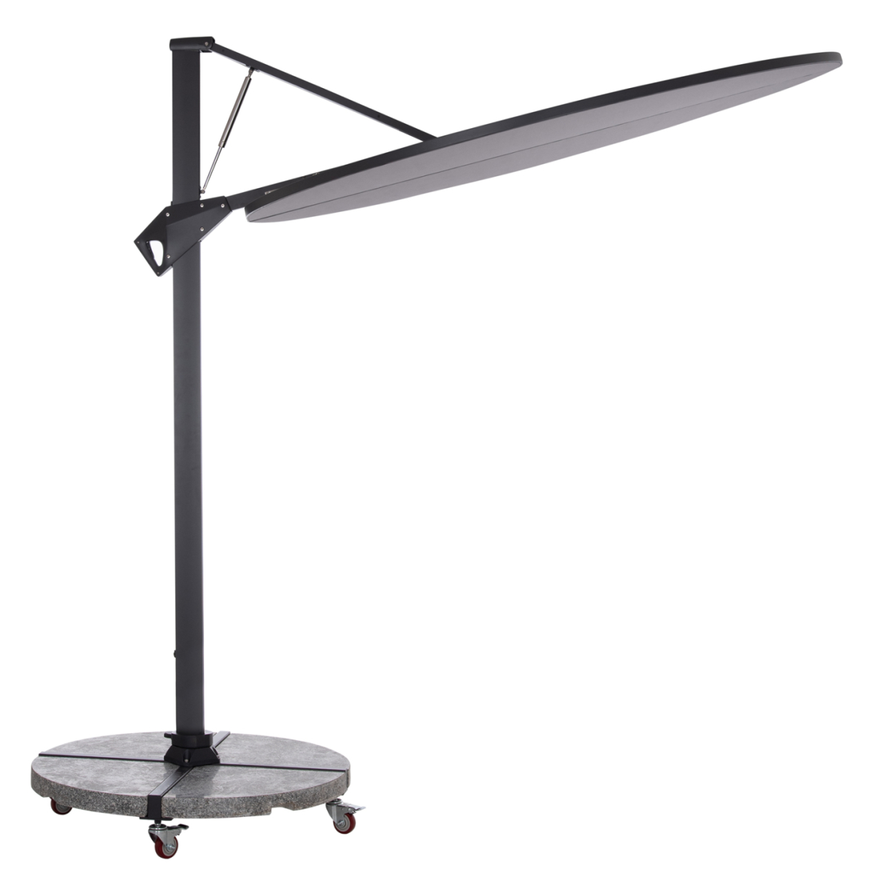 UMBRELLA WITH GROUND BASE SERIES CANNOPY HM21285.01 ALUMINUM and GRANITE--PENCIL GREY COLOR Φ2.2m [5]