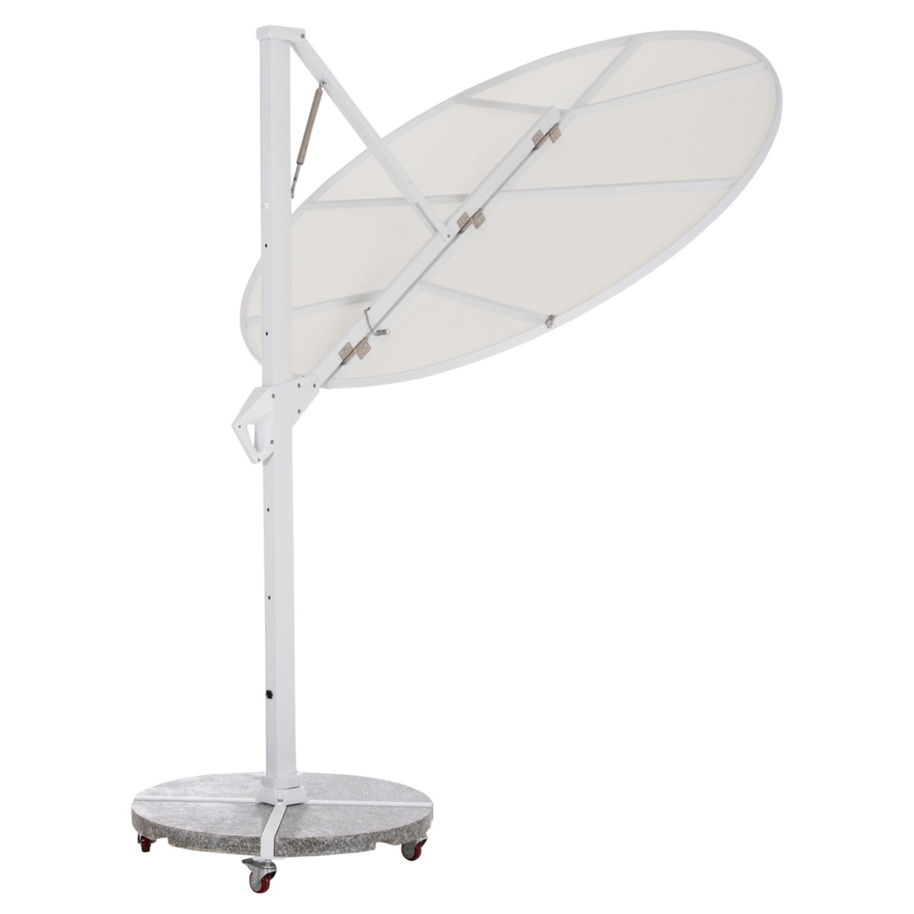 UMBRELLA WITH GROUND BASE SERIES CANNOPY HM21285.02 ALUMINUM and GRANITE--WHITE COLOR Φ2.2m [6]