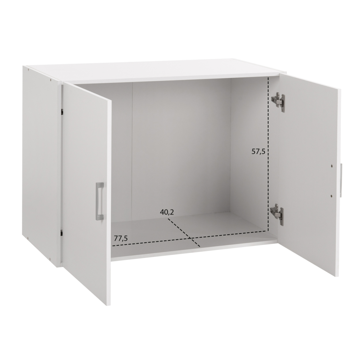 UPPER CABINET FOR 2-LEAF WARDROBE JASLYN HM350.05 MELAMINE IN WHITE 80,2x42x60Hcm. [3]