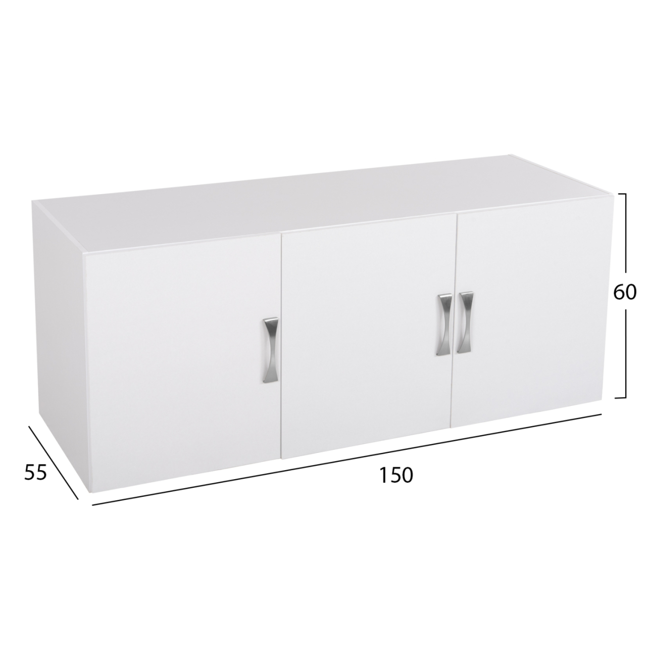 UPPER CABINET FOR 3-LEAF WARDROBE CARLY HM385.05 MELAMINE IN WHITE 150X55X60Hcm. [2]