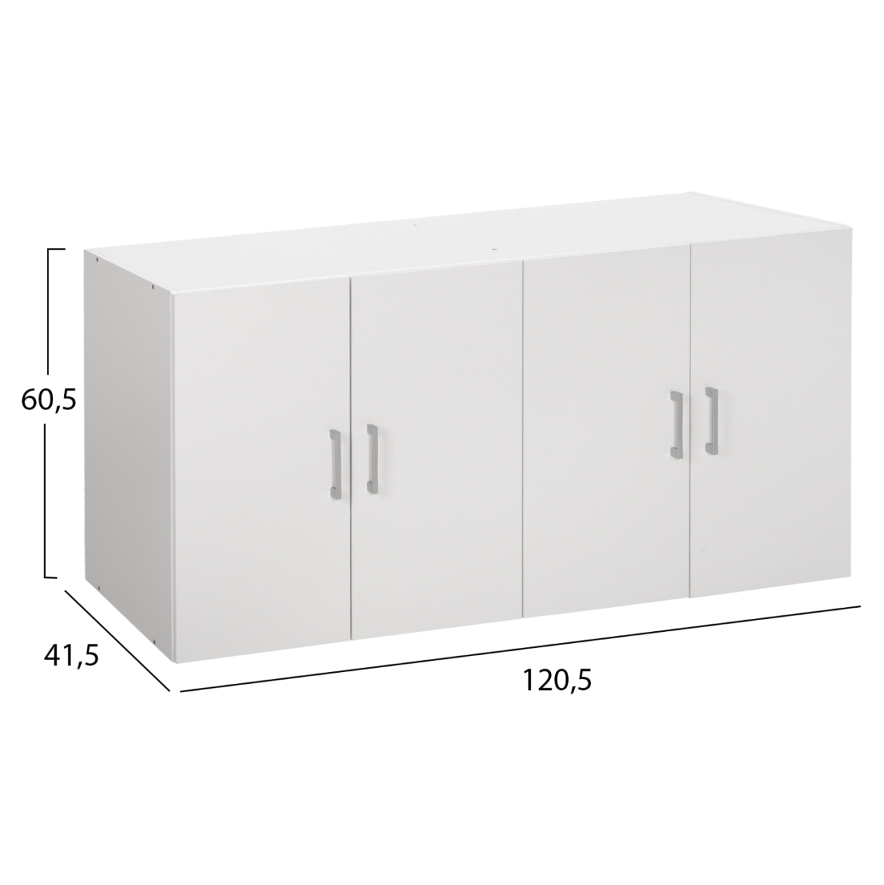 UPPER CABINET FOR 4-LEAF WARDROBE HM352.05 FERNANDA MELAMINE IN WHITE 120,5x41,5x60,5Hcm. [2]