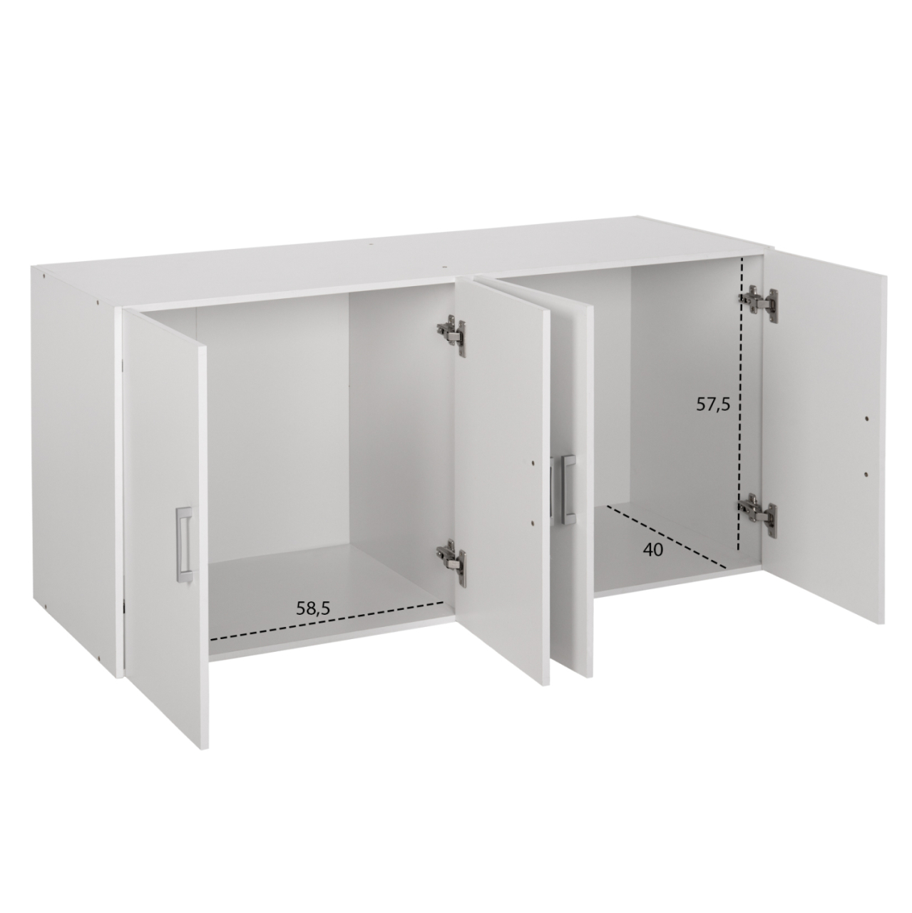 UPPER CABINET FOR 4-LEAF WARDROBE HM352.05 FERNANDA MELAMINE IN WHITE 120,5x41,5x60,5Hcm. [3]