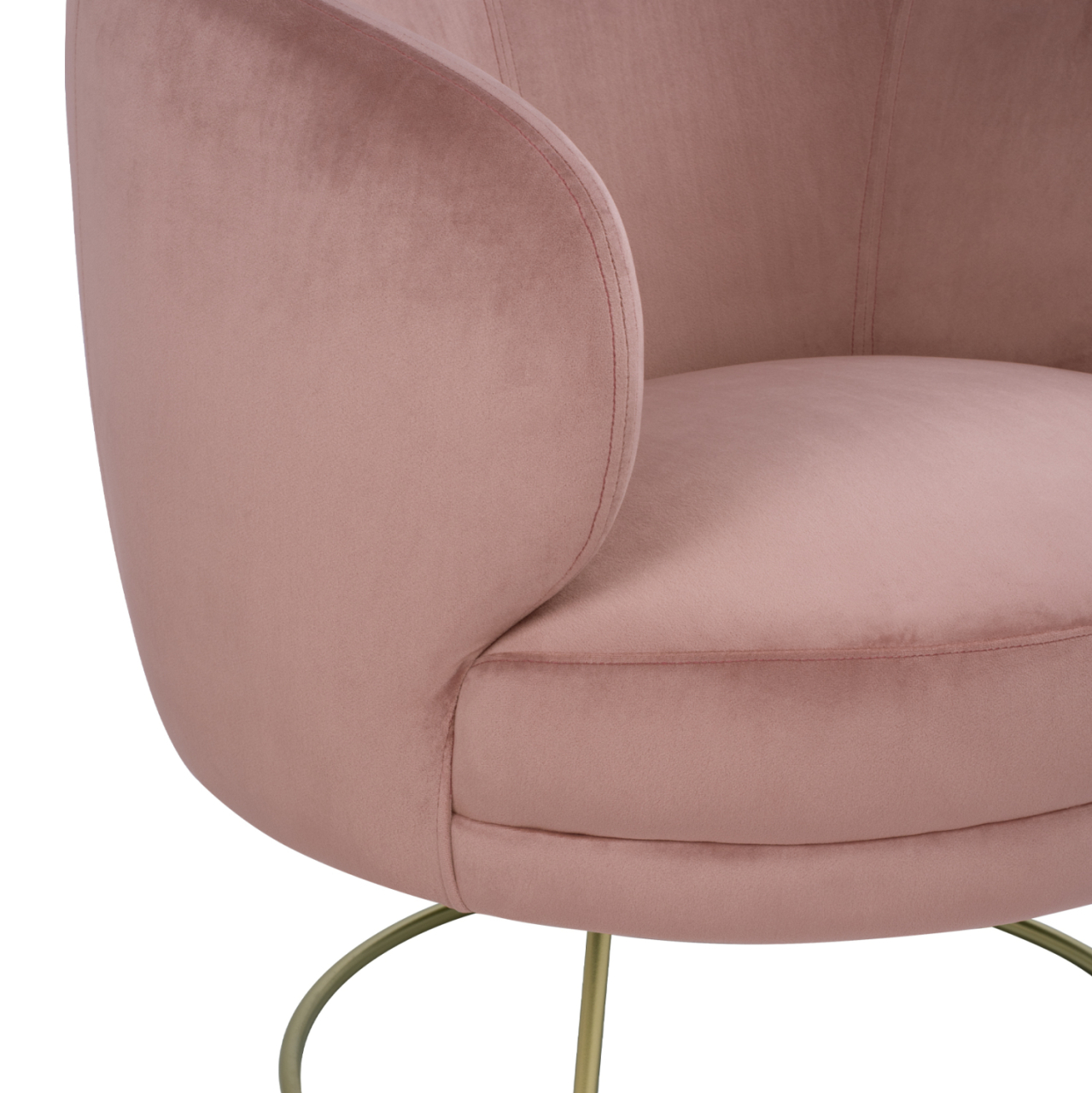 VELVET ARMCHAIR ARIEN HM8403.02 DUSTY PINK, GOLDEN BASE 80x75x82cm [8]