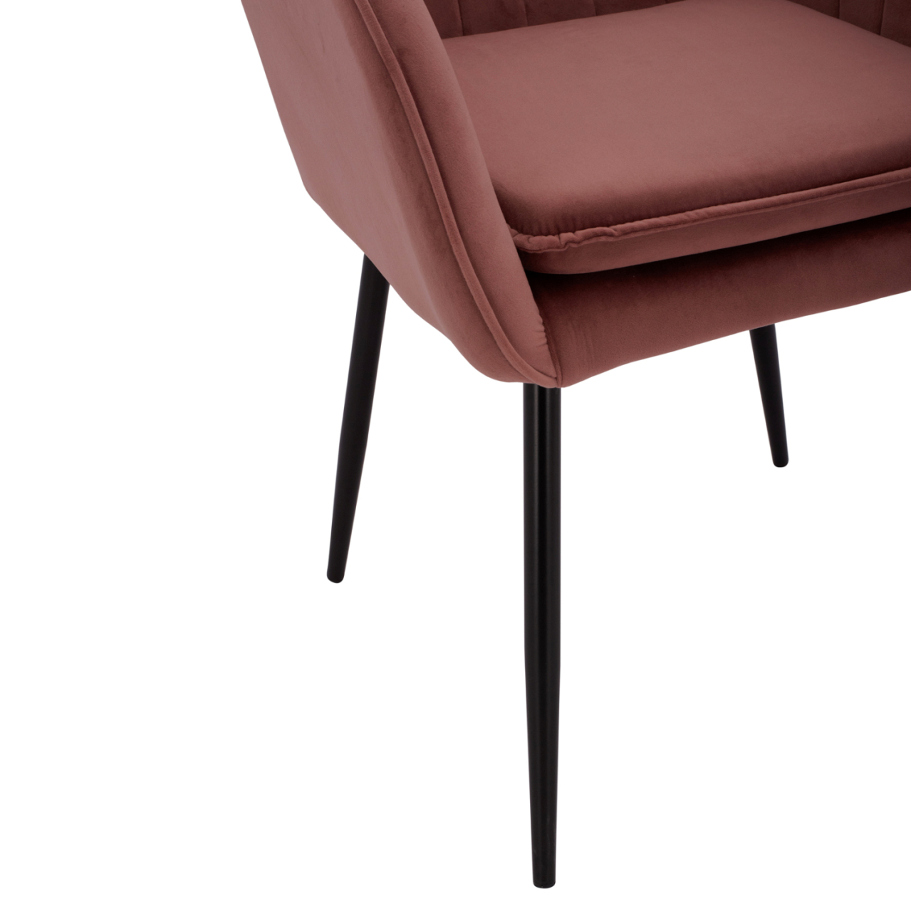 VELVET ARMCHAIR SAWYER IN DUSTY PINK WITH BLACK LEGS HM8523.12 53x60x76cm [9]