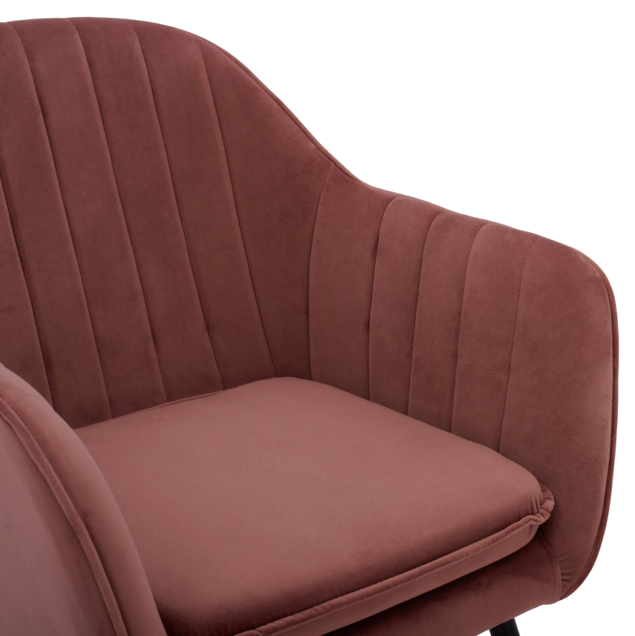 VELVET ARMCHAIR SAWYER IN DUSTY PINK WITH BLACK LEGS HM8523.12 53x60x76cm [7]