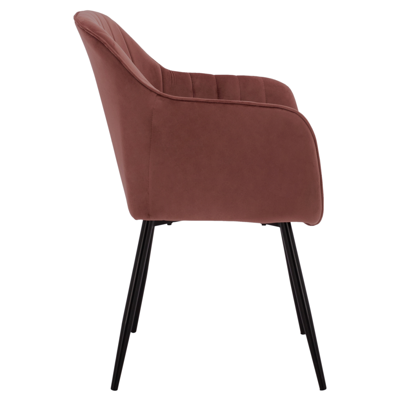 VELVET ARMCHAIR SAWYER IN DUSTY PINK WITH BLACK LEGS HM8523.12 53x60x76cm [4]
