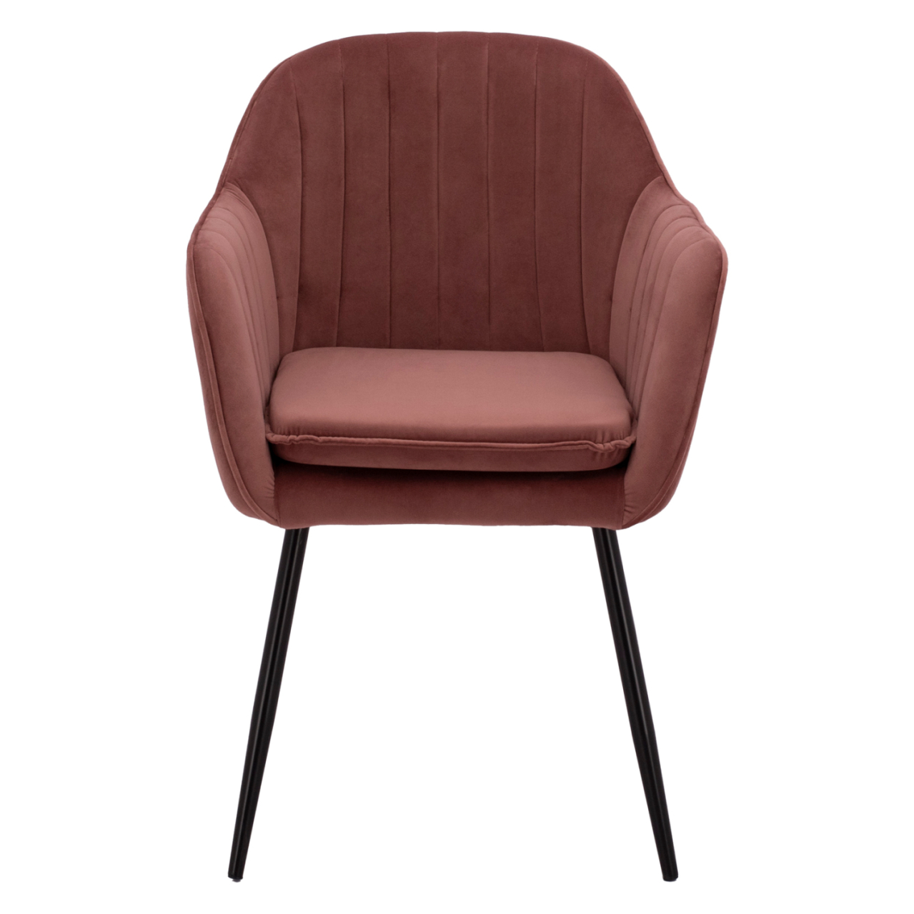VELVET ARMCHAIR SAWYER IN DUSTY PINK WITH BLACK LEGS HM8523.12 53x60x76cm [3]