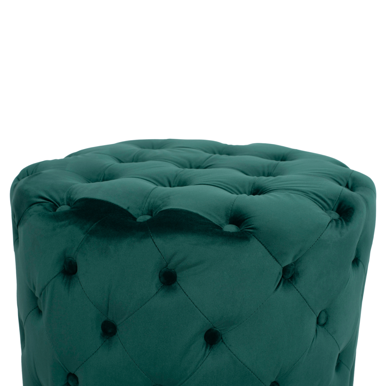 Velvet stool Kassie HM8406.03 cypress green color Chesterfield type ''60x43cm [5]