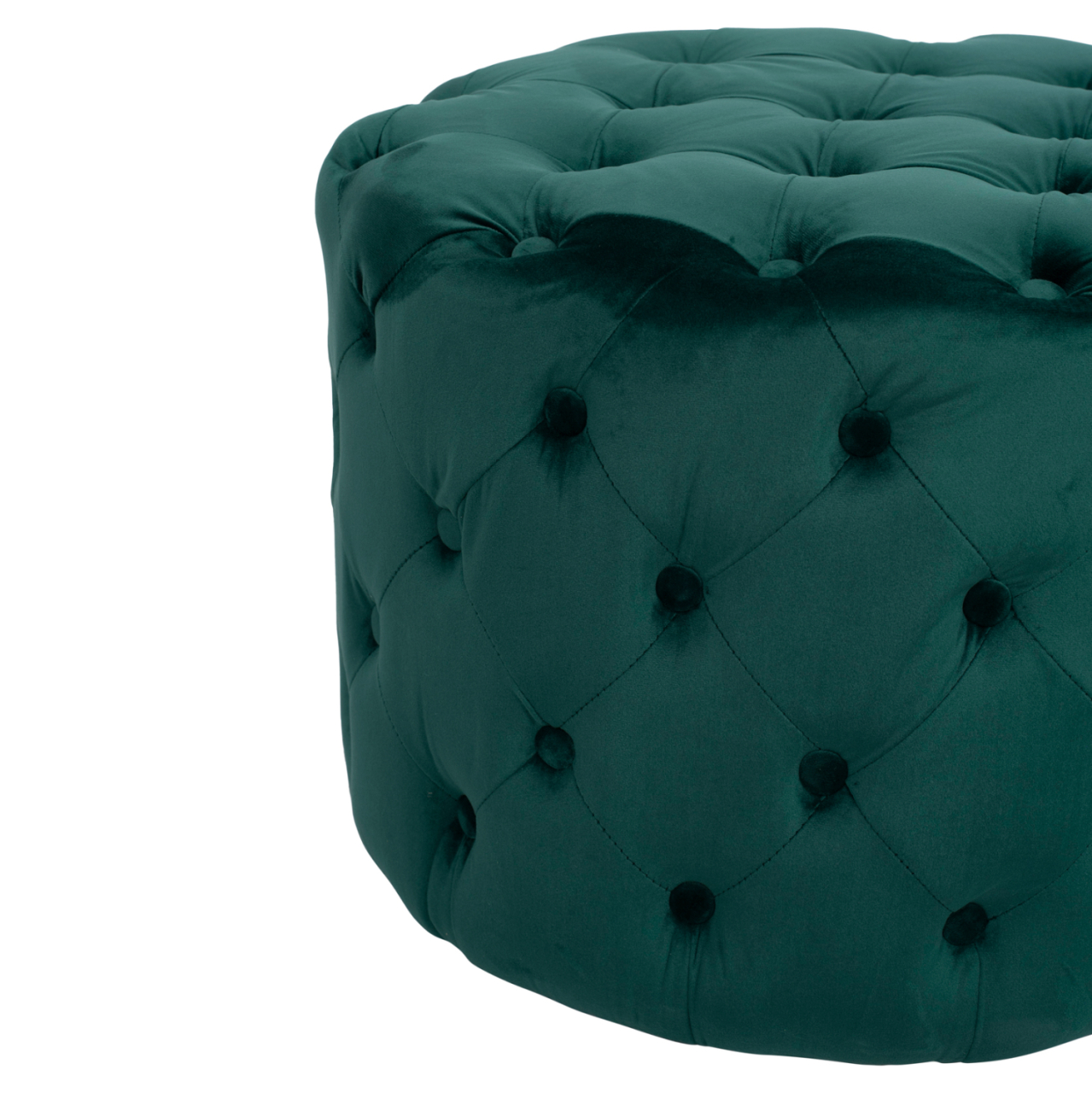 Velvet stool Kassie HM8406.03 cypress green color Chesterfield type ''60x43cm [4]