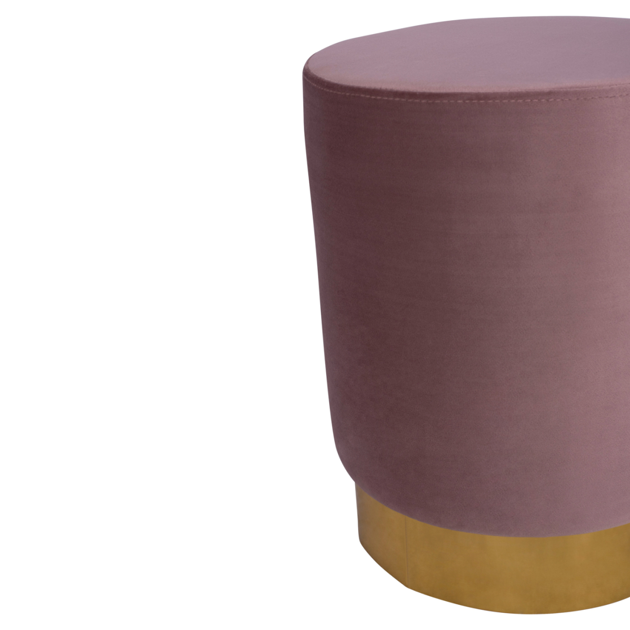 Velvet stool Levy HM8408.02 in rotten apple color with gold base ''35x43cm [3]