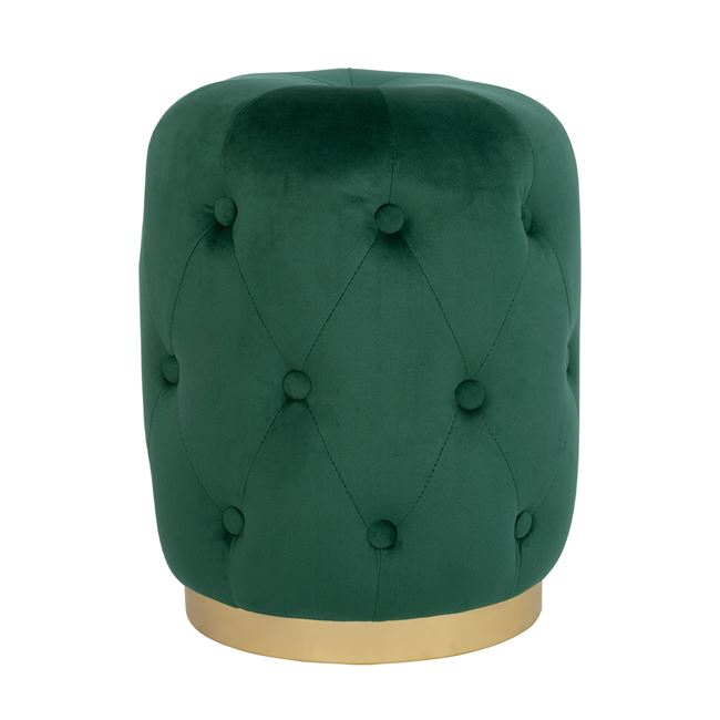 Velvet stool Torrie HM8405.03 cypress green color with gold base ''37x46cm [1]