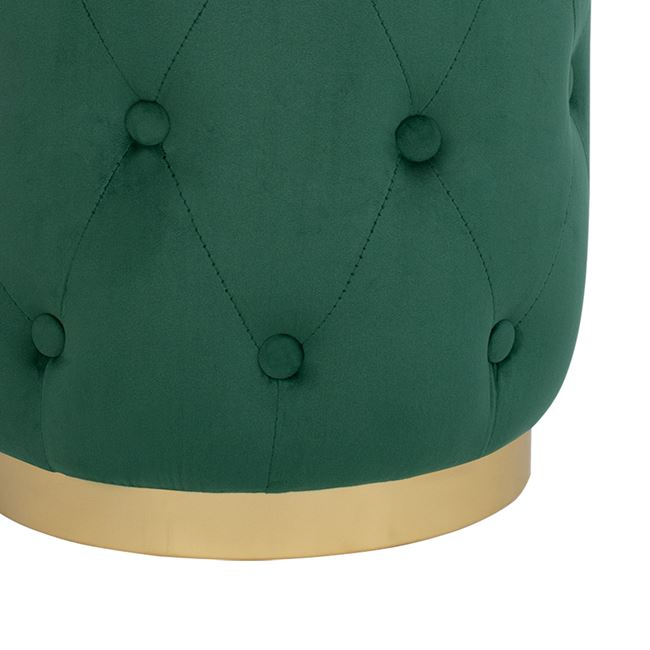 Velvet stool Torrie HM8405.03 cypress green color with gold base ''37x46cm [3]