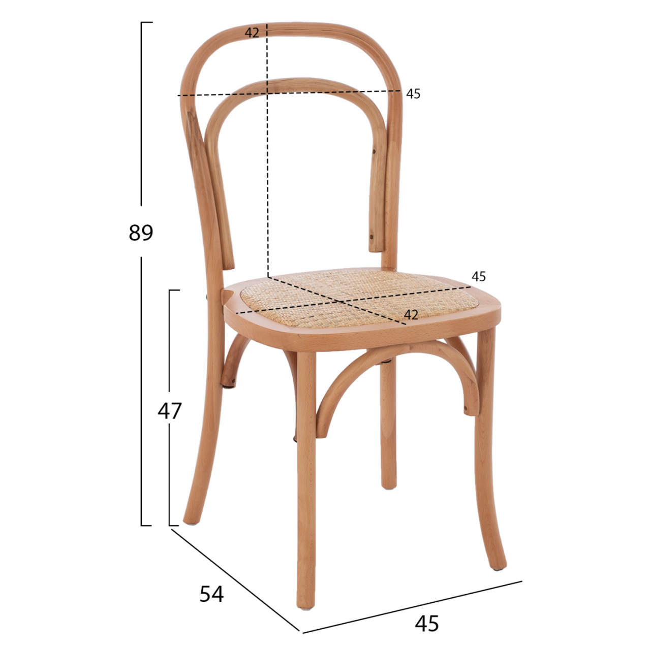 VIENNA WOODEN CHAIR FROM BEECH WOOD TO NATURAL HM8644.01 45x54x89 cm. [2]