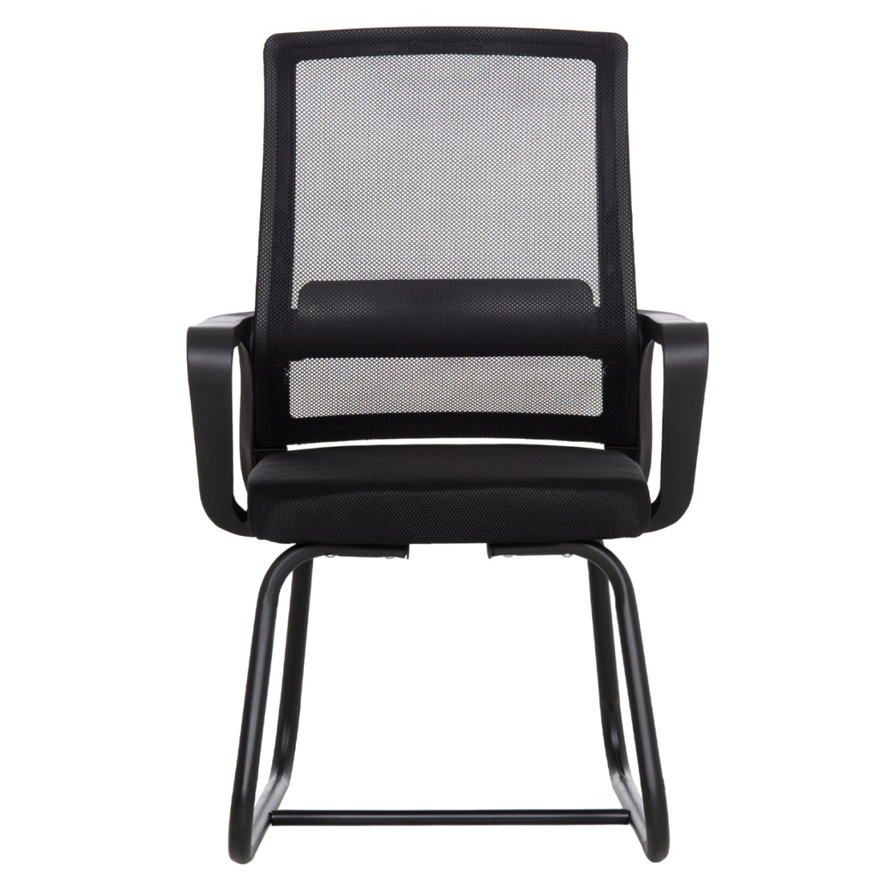 VISITOR'S CHAIR CASTER HM1228.01 METAL-PP-MESH FABRIC-- BLACK 46x52x94Hcm. [3]