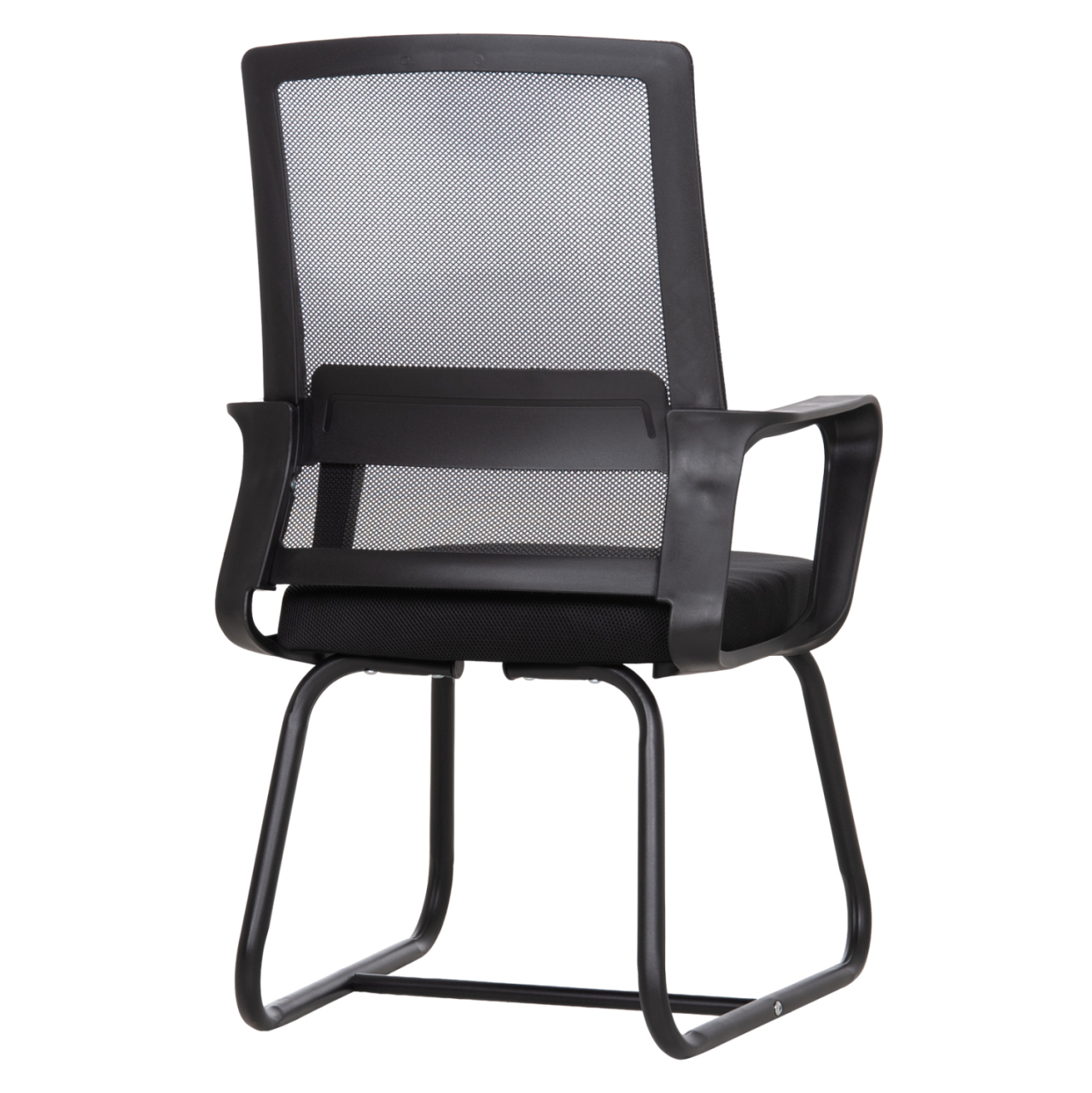 VISITOR'S CHAIR CASTER HM1228.01 METAL-PP-MESH FABRIC-- BLACK 46x52x94Hcm. [5]