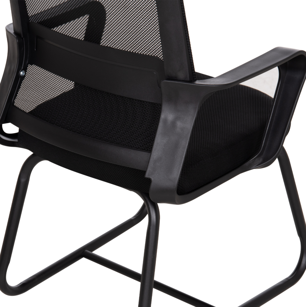 VISITOR'S CHAIR CASTER HM1228.01 METAL-PP-MESH FABRIC-- BLACK 46x52x94Hcm. [10]