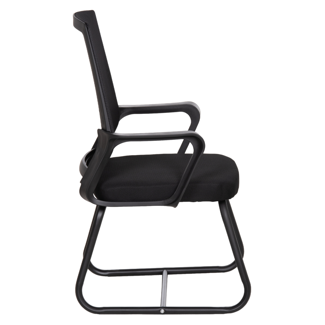 VISITOR'S CHAIR CASTER HM1228.01 METAL-PP-MESH FABRIC-- BLACK 46x52x94Hcm. [4]