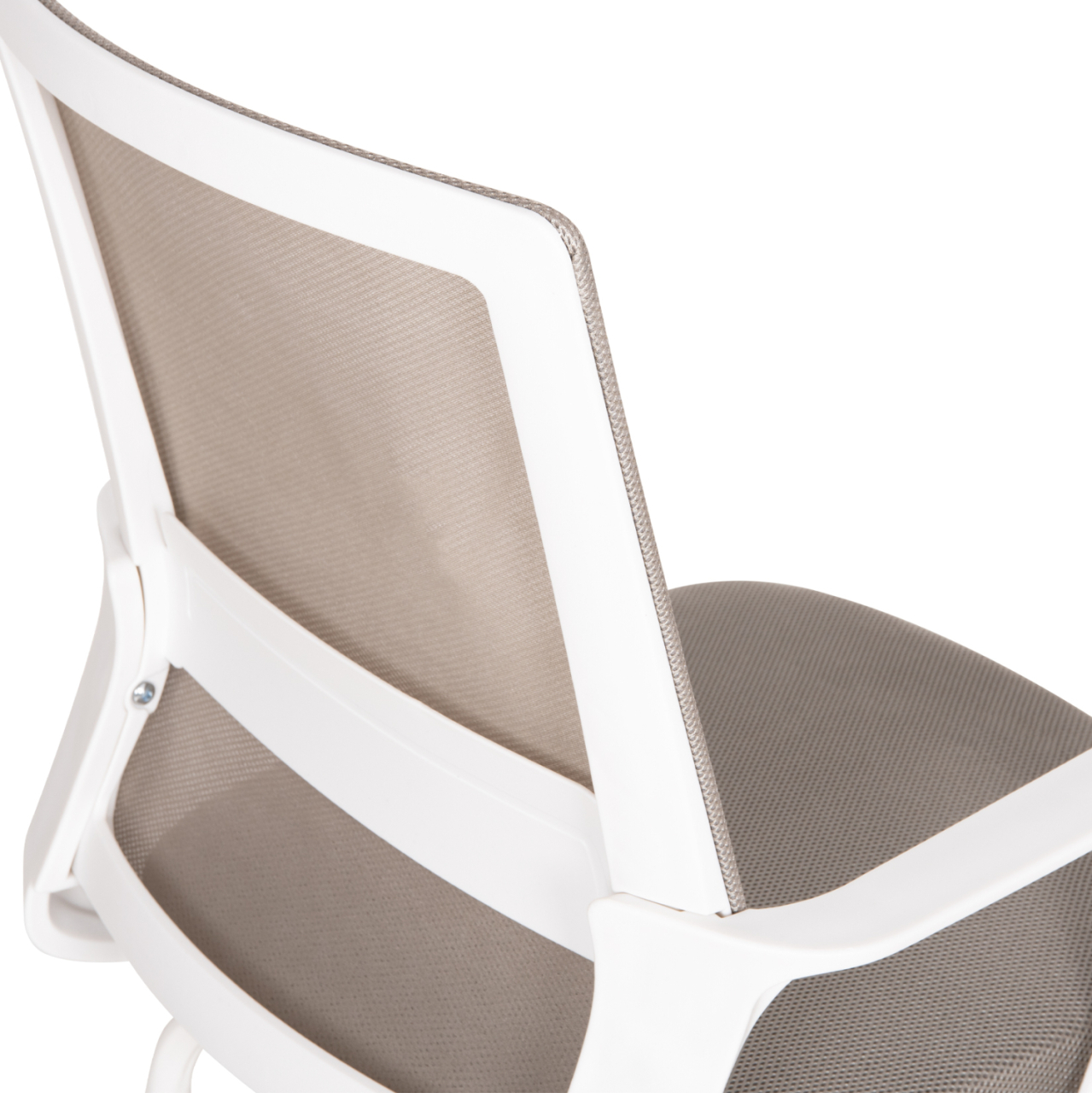 VISITOR'S CHAIR CASTER HM1228.02 WHITE METAL/PP--LIGHT GREY MESH 58x56x93Hcm. [10]