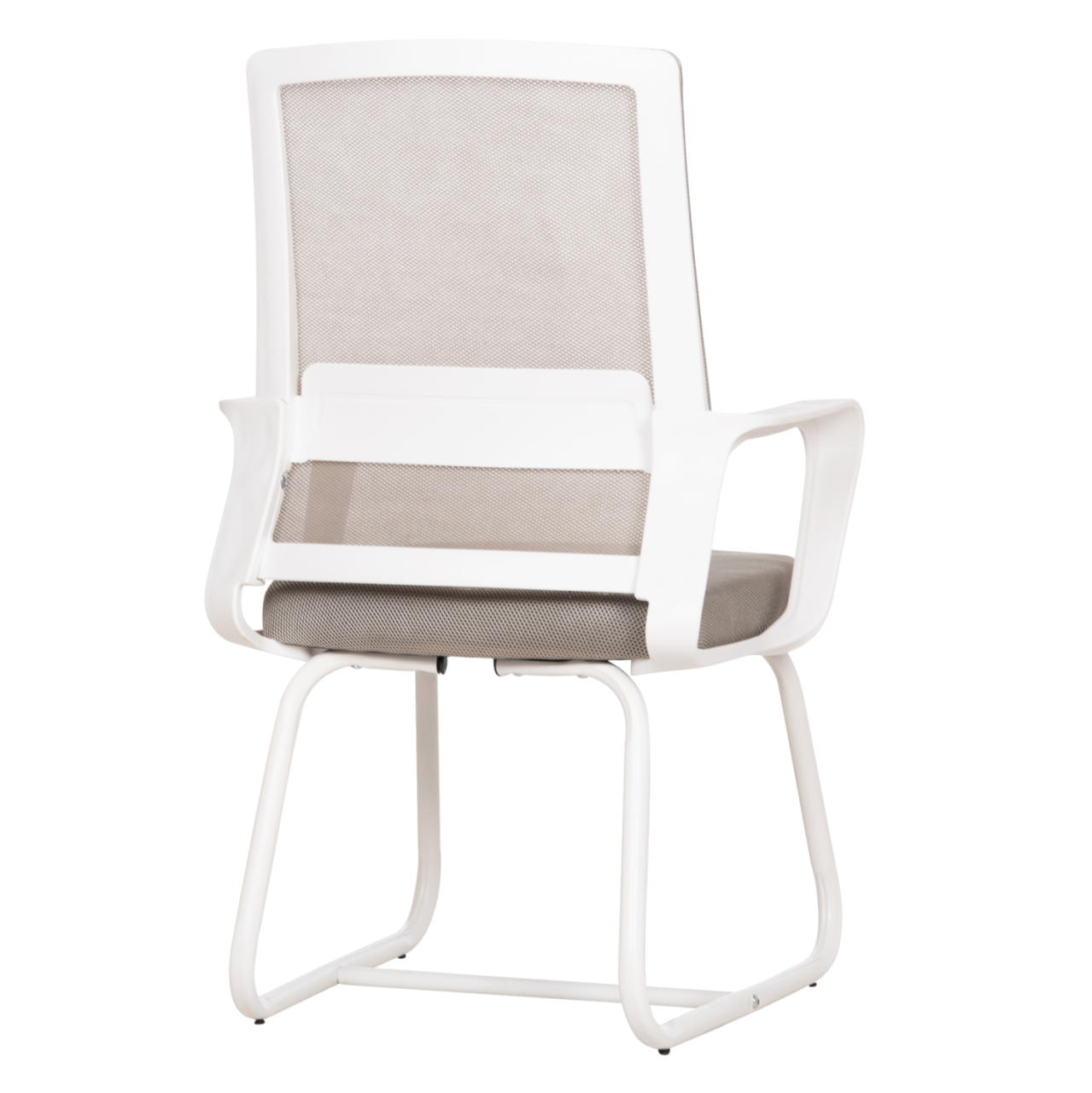 VISITOR'S CHAIR CASTER HM1228.02 WHITE METAL/PP--LIGHT GREY MESH 58x56x93Hcm. [5]