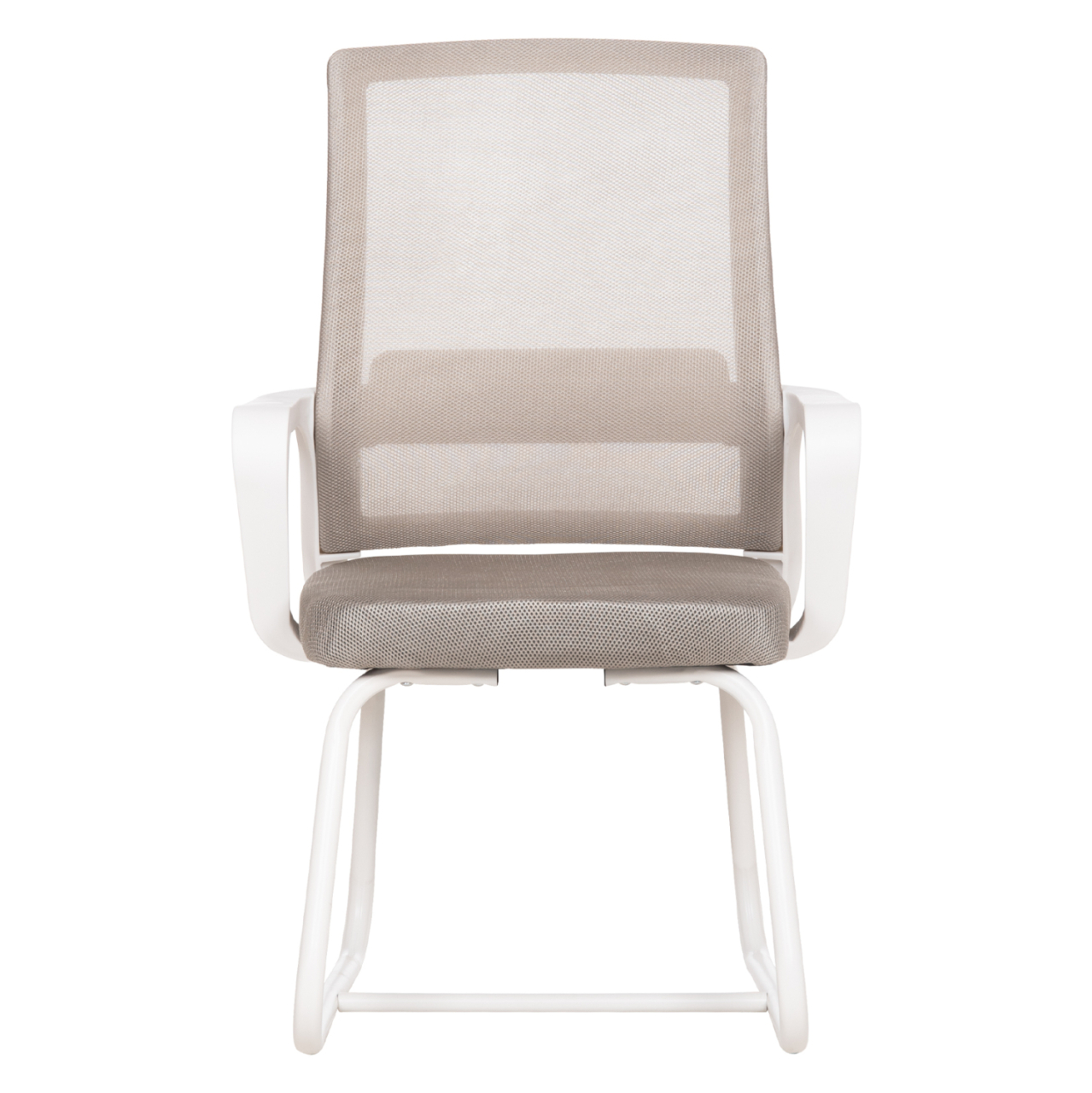 VISITOR'S CHAIR CASTER HM1228.02 WHITE METAL/PP--LIGHT GREY MESH 58x56x93Hcm. [3]