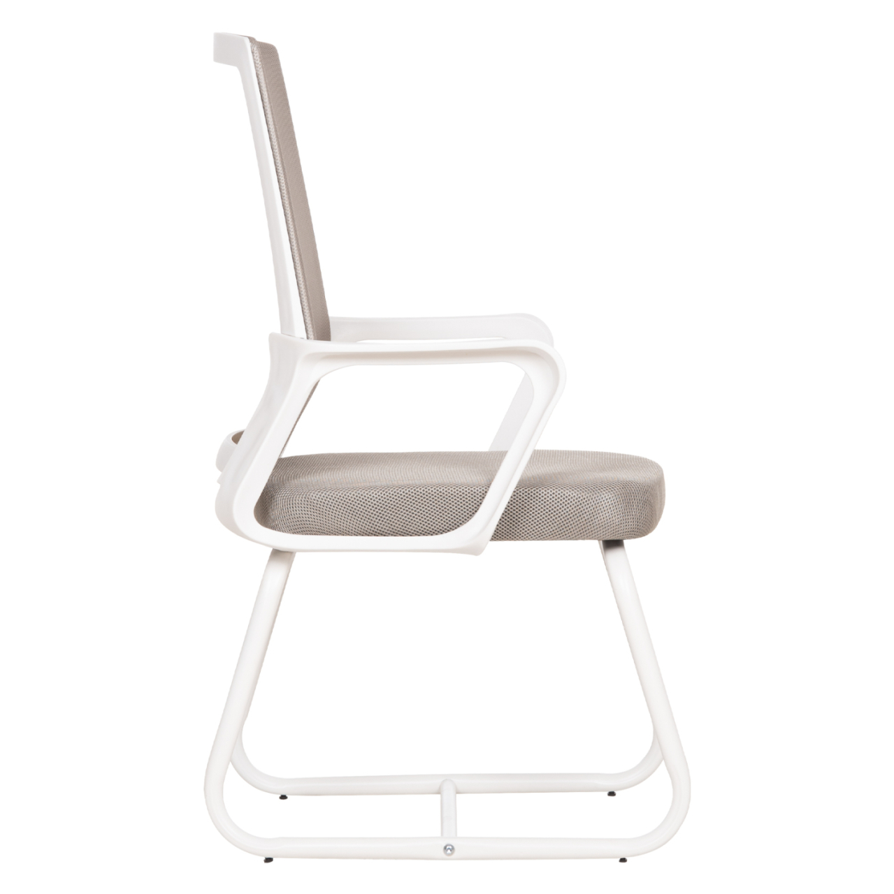 VISITOR'S CHAIR CASTER HM1228.02 WHITE METAL/PP--LIGHT GREY MESH 58x56x93Hcm. [4]