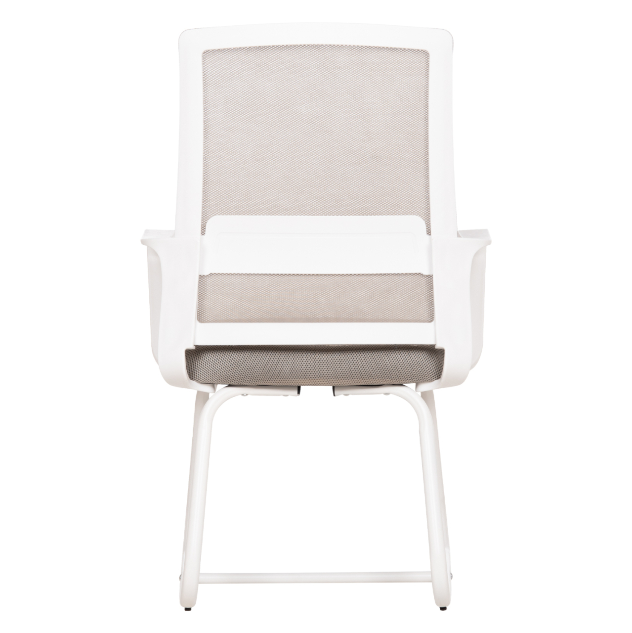 VISITOR'S CHAIR CASTER HM1228.02 WHITE METAL/PP--LIGHT GREY MESH 58x56x93Hcm. [6]