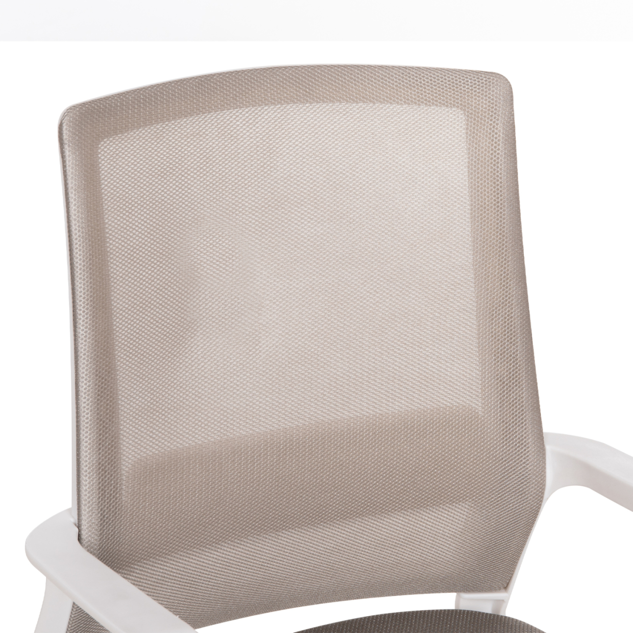 VISITOR'S CHAIR CASTER HM1228.02 WHITE METAL/PP--LIGHT GREY MESH 58x56x93Hcm. [7]