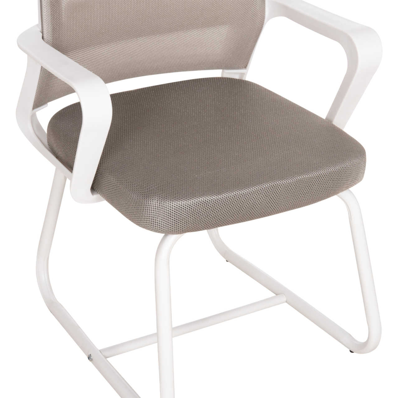 VISITOR'S CHAIR CASTER HM1228.02 WHITE METAL/PP--LIGHT GREY MESH 58x56x93Hcm. [8]