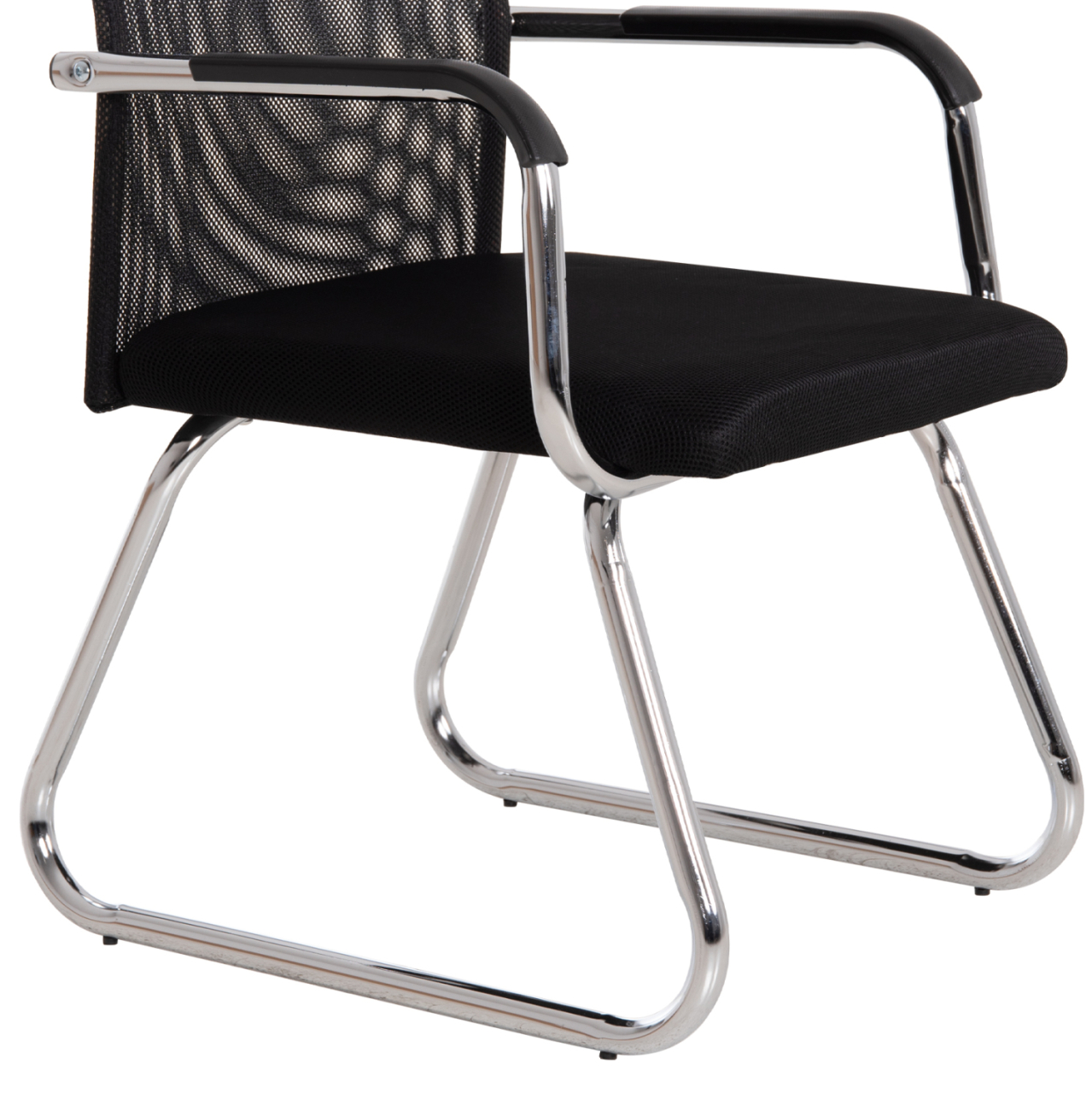 VISITOR'S CHAIR STED HM1232.01 BLACK MESH--CHROMED LEGS/ARMS 55x59x89Hcm [9]