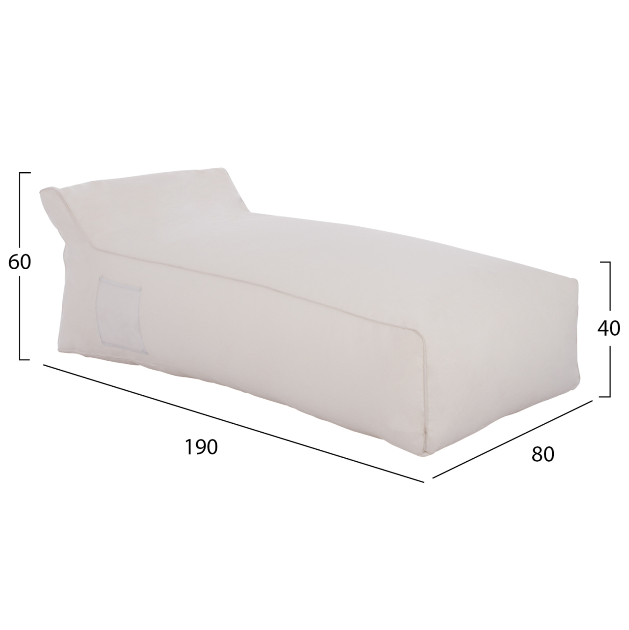 ΠΟΥΦ ΞΑΠΛΩΣΤΡΑ WADELIN HM5774.11 ΜΕ TEXTILINE ΛΕΥΚΟ 190x80x40-60Υ εκ. [2]