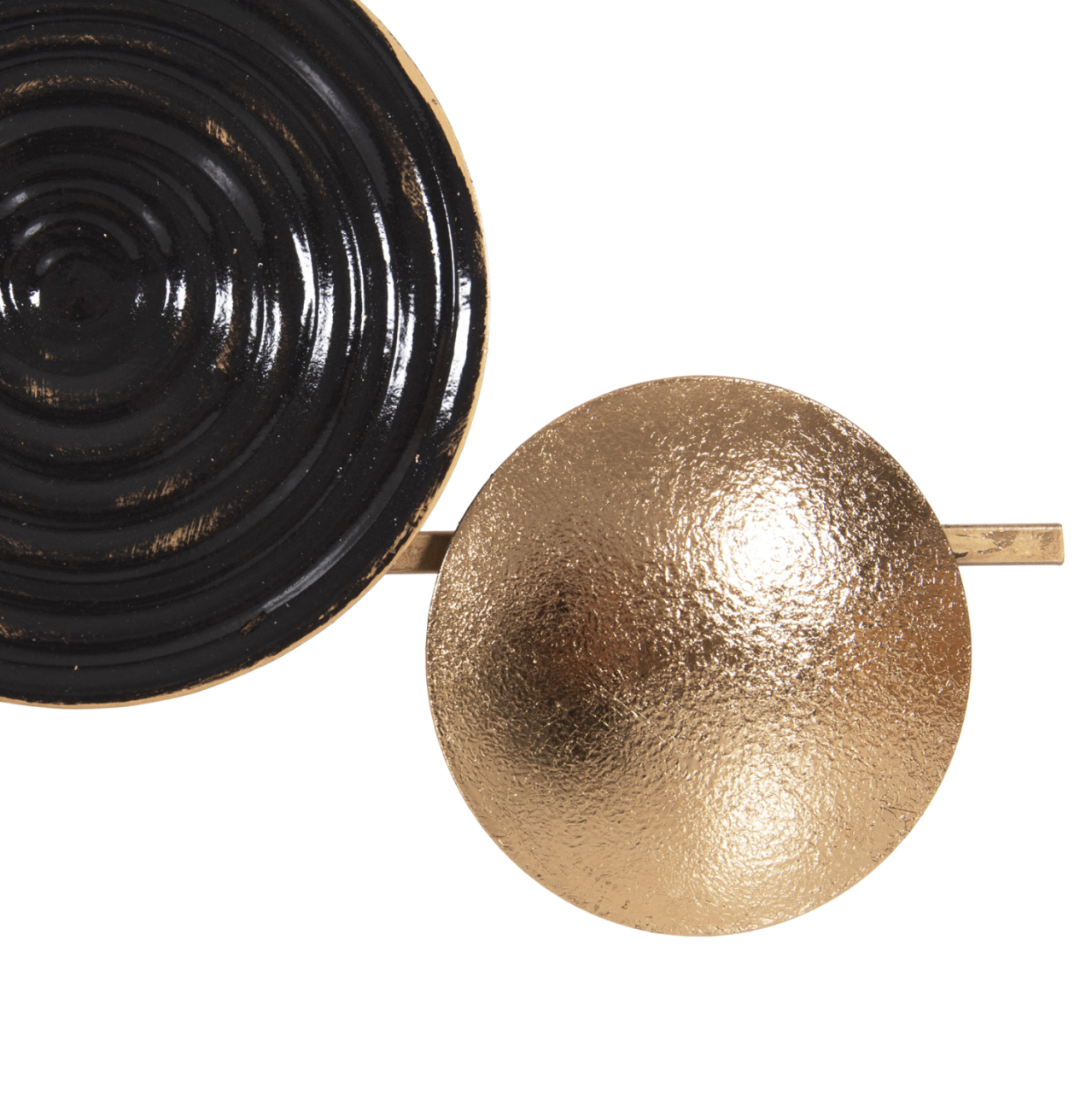WALL CLOCK HM4198 METAL IN GREY COLOR WITH BLACK POINTERS and GOLD NUMBERS 117x49Hcm. [6]