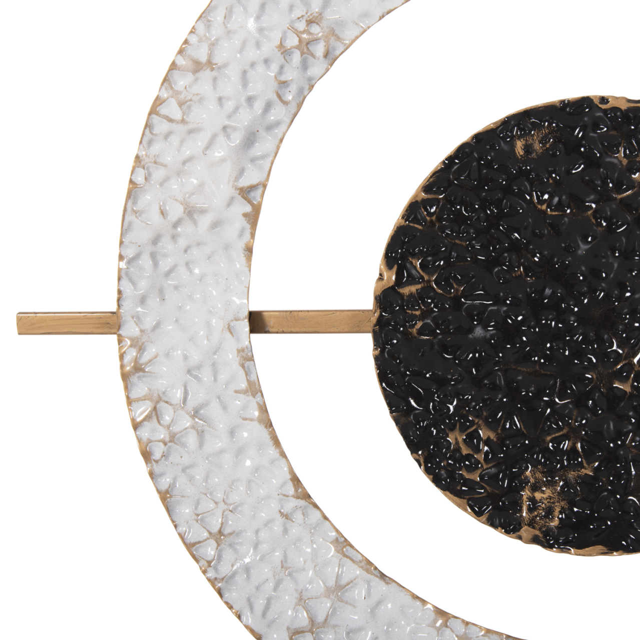 WALL CLOCK HM4198 METAL IN GREY COLOR WITH BLACK POINTERS and GOLD NUMBERS 117x49Hcm. [5]