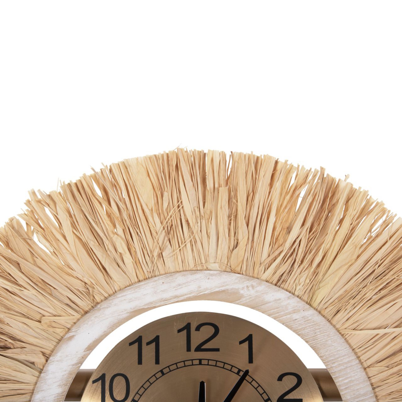 WALL CLOCK HM4200 METAL and RAFFIA FIBERS IN EARTH TONES 100x49Hcm. [4]