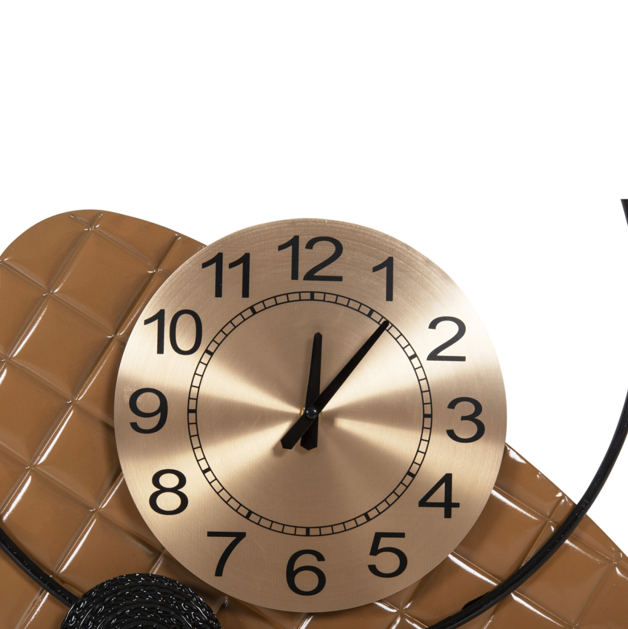 WALL CLOCK HM4204 METAL IN GOLD WITH BLACK POINTERS 50x63cm. [6]
