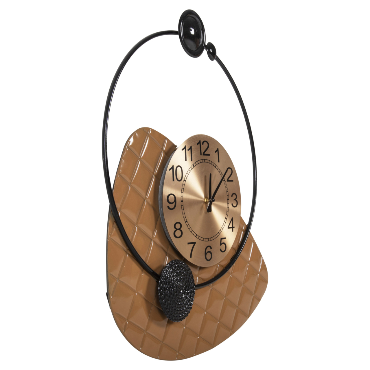 WALL CLOCK HM4204 METAL IN GOLD WITH BLACK POINTERS 50x63cm. [4]