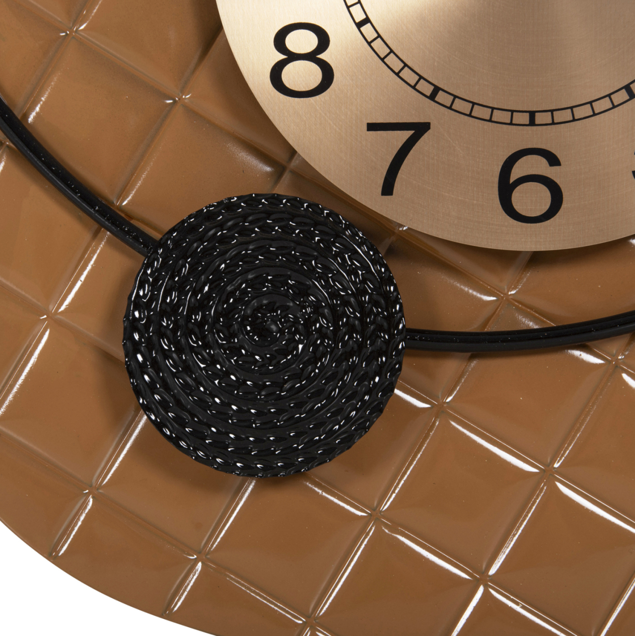 WALL CLOCK HM4204 METAL IN GOLD WITH BLACK POINTERS 50x63cm. [5]